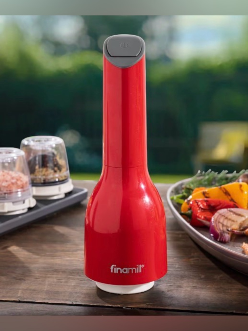 NIB FinaMill Battery Operated Spice Salt & Pepper Grinder With Extra Spice Pod